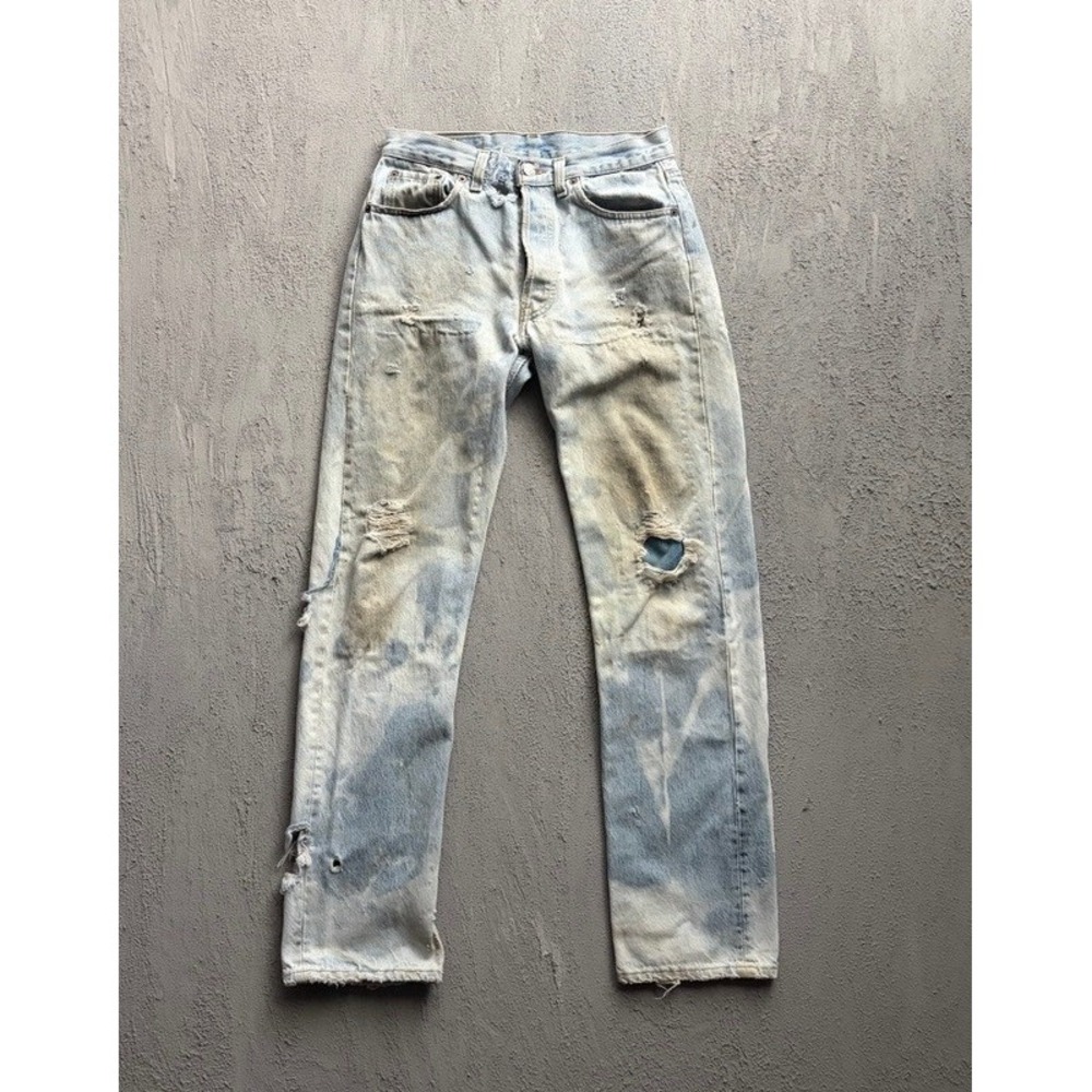 Vintage Levis 501 Jeans Mens 28x30 Blue 1980s Distressed USA